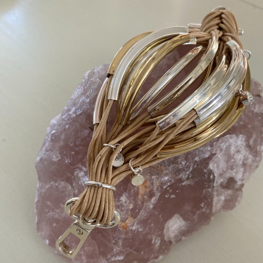 Saachi Multi String Gold & Silver Bracelet - image 3